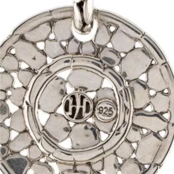 John Hardy Sterling Silver Kali Disc dangle/ drop earrings NEW! Org price $495 - Picture 4 of 4